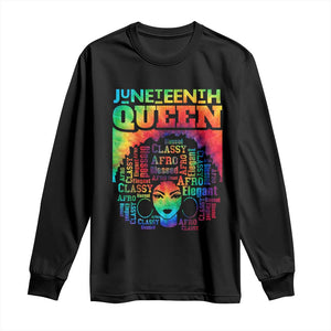 Juneteenth Afro Queen Long Sleeve Shirt Melanin Black Women Magic Tie Dye TS01 Black Print Your Wear