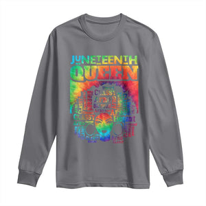 Juneteenth Afro Queen Long Sleeve Shirt Melanin Black Women Magic Tie Dye TS01 Charcoal Print Your Wear