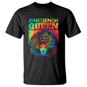 Juneteenth Afro Queen T Shirt Melanin Black Girl Magic Women Tie Dye TS01 Black Printyourwear