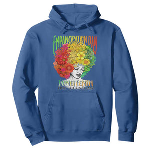 Freeish Juneteenth Hoodie Black Women with Flowers in Her Hair Freedom Day African American June 19th 1865 TS01 Royal Blue Printyourwear