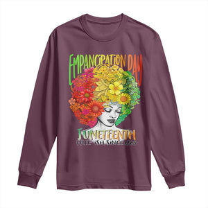 Freeish Since 1865 Juneteenth Long Sleeve Shirt Freedom Day African American June 19th Black Women Floral Hair TS01 Maroon Print Your Wear