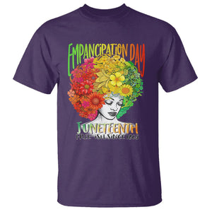 Freeish Juneteenth T Shirt Black Women with Flowers in Her Hair Freedom Day African American June 19th 1865 TS01 Purple Printyourwear