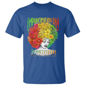 Freeish Juneteenth T Shirt Black Women with Flowers in Her Hair Freedom Day African American June 19th 1865 TS01 Royal Blue Printyourwear