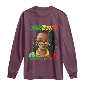 Black Prince Juneteenth 1865 Long Sleeve Shirt Loc'd Hair Remembering My Ancestor for Women TS01 Maroon Print Your Wear