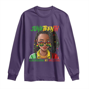 Black Prince Juneteenth 1865 Long Sleeve Shirt Loc'd Hair Remembering My Ancestor for Women TS01 Purple Print Your Wear