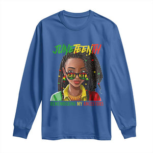 Black Prince Juneteenth 1865 Long Sleeve Shirt Loc'd Hair Remembering My Ancestor for Women TS01 Royal Blue Print Your Wear