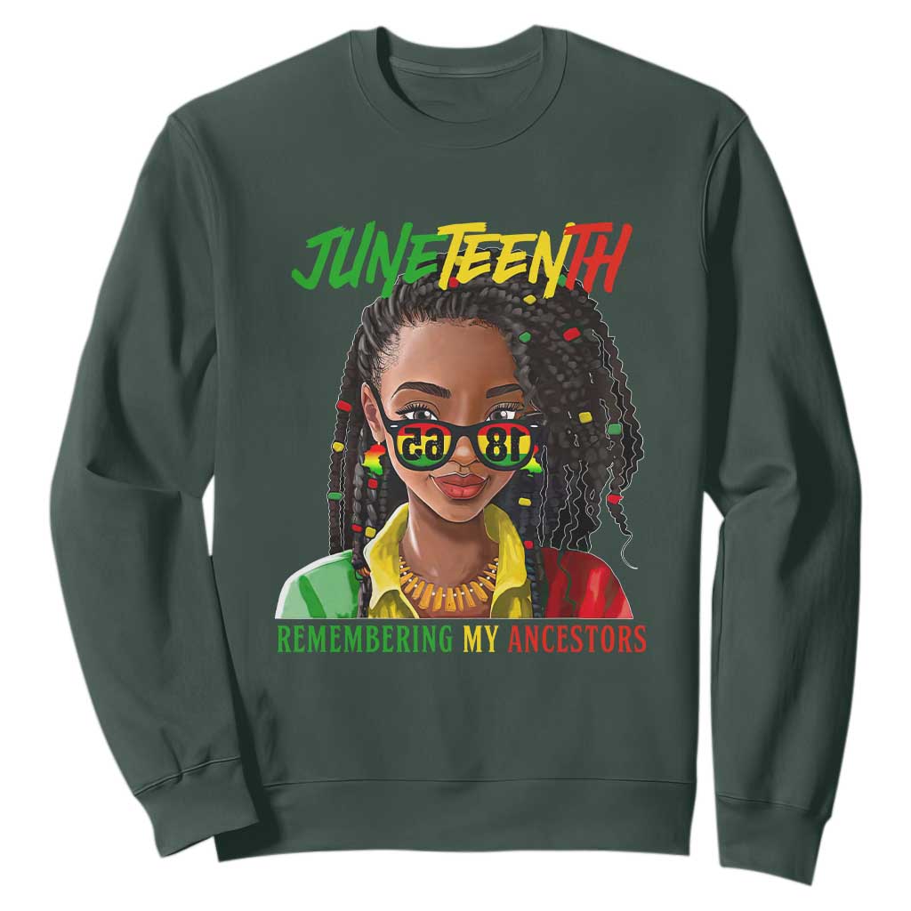 Black Prince Sweatshirt Juneteenth Loc'd Hair Remembering My Ancestor for Women TS01 Dark Forest Green Printyourwear