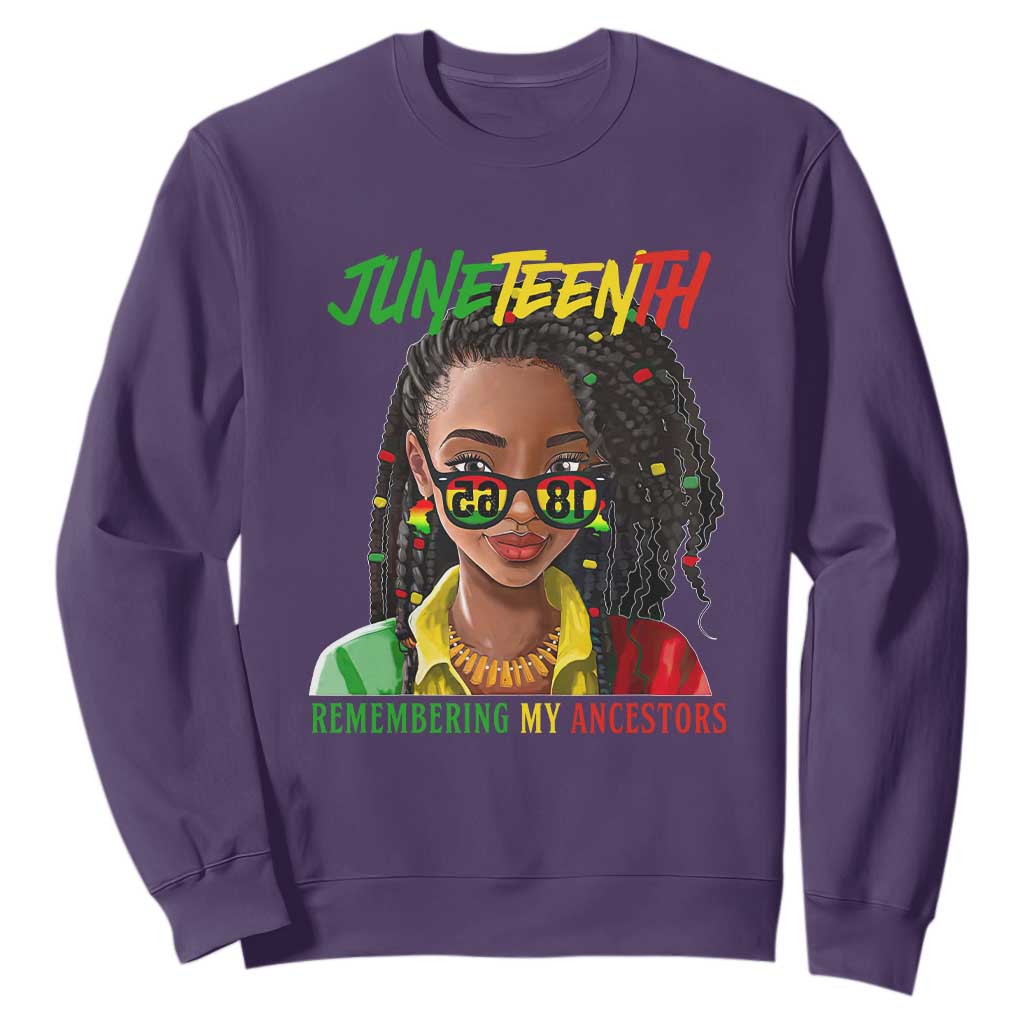 Black Prince Sweatshirt Juneteenth Loc'd Hair Remembering My Ancestor for Women TS01 Purple Printyourwear