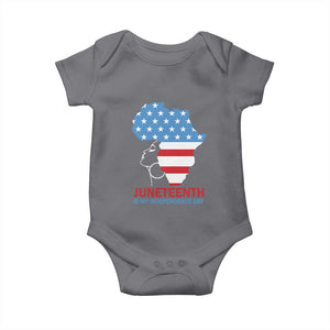 Juneteenth Is My Independence Day Baby Onesie African Woman Not 4th Of July TS01 Charcoal Print Your Wear