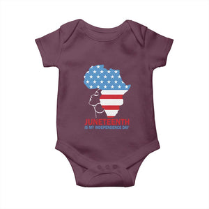 Juneteenth Is My Independence Day Baby Onesie African Woman Not 4th Of July TS01 Maroon Print Your Wear