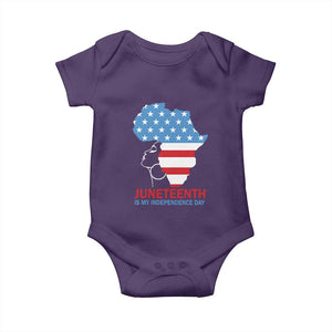 Juneteenth Is My Independence Day Baby Onesie African Woman Not 4th Of July TS01 Purple Print Your Wear