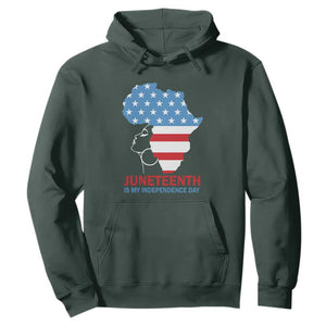 4th Of July Juneteenth Juneteenth Is My Independence Day Hoodie For African Woman TS01 Dark Forest Green Printyourwear