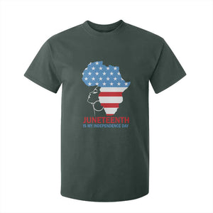 Juneteenth Is My Independence Day T Shirt For Kid African Woman Not 4th Of July TS01 Dark Forest Green Print Your Wear