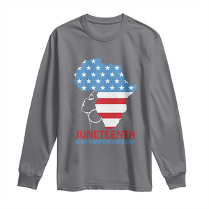 Juneteenth Is My Independence Day Long Sleeve Shirt African Woman Not 4th Of July TS01 Charcoal Print Your Wear