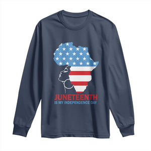 Juneteenth Is My Independence Day Long Sleeve Shirt African Woman Not 4th Of July TS01 Navy Print Your Wear