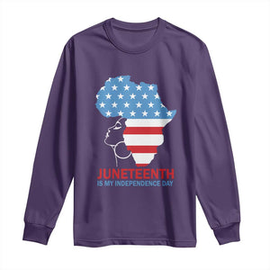 Juneteenth Is My Independence Day Long Sleeve Shirt African Woman Not 4th Of July TS01 Purple Print Your Wear