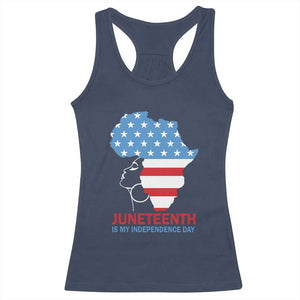 Juneteenth Is My Independence Day Racerback Tank Top African Woman Not 4th Of July TS01 Navy Print Your Wear