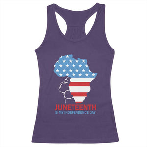 Juneteenth Is My Independence Day Racerback Tank Top African Woman Not 4th Of July TS01 Purple Print Your Wear