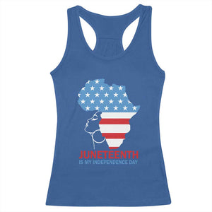 Juneteenth Is My Independence Day Racerback Tank Top African Woman Not 4th Of July TS01 Royal Blue Print Your Wear