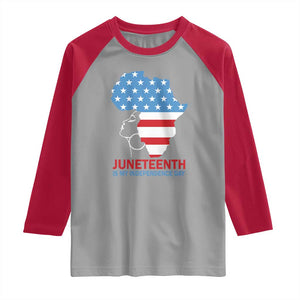 Juneteenth Is My Independence Day Raglan Shirt African Woman Not 4th Of July TS01 Sport Gray Red Print Your Wear