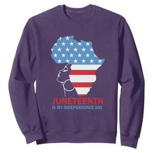 4th Of July Juneteenth Juneteenth Is My Independence Day Sweatshirt For African Woman TS01 Purple Printyourwear