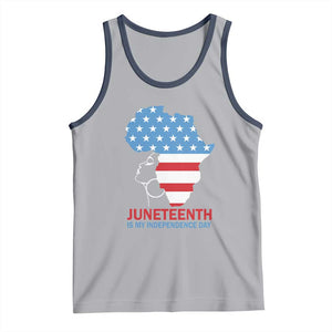 Juneteenth Is My Independence Day Tank Top African Woman Not 4th Of July TS01 Athletic Heather Navy Print Your Wear