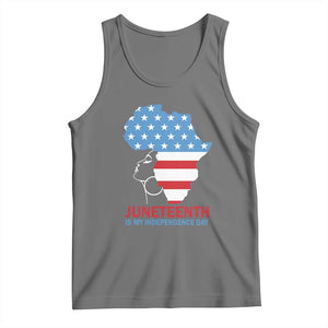 Juneteenth Is My Independence Day Tank Top African Woman Not 4th Of July TS01 Black Heather Print Your Wear