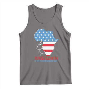 Juneteenth Is My Independence Day Tank Top African Woman Not 4th Of July TS01 Deep Heather Print Your Wear