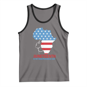 Juneteenth Is My Independence Day Tank Top African Woman Not 4th Of July TS01 Deep Heather Black Print Your Wear