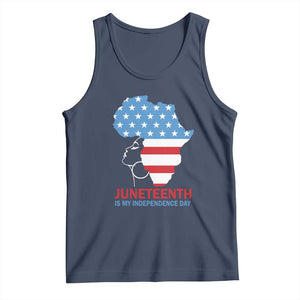 Juneteenth Is My Independence Day Tank Top African Woman Not 4th Of July TS01 Navy Print Your Wear