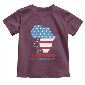 Juneteenth Is My Independence Day Toddler T Shirt African Woman Not 4th Of July TS01 Maroon Print Your Wear