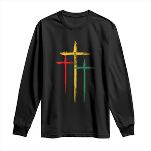 Christian Cross Juneteenth Long Sleeve Shirt African Black Freedom Day 1865 TS01 Black Print Your Wear