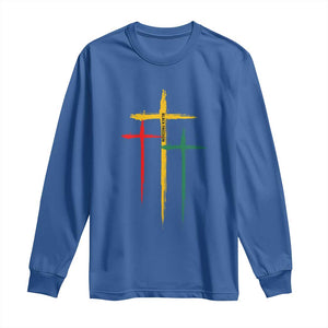 Christian Cross Juneteenth Long Sleeve Shirt African Black Freedom Day 1865 TS01 Royal Blue Print Your Wear