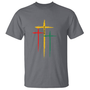 Cross Christian Juneteenth T Shirt African Black Freedom Day 1865 TS01 Charcoal Printyourwear