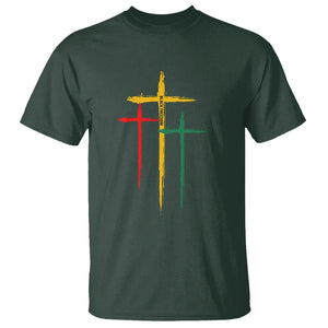 Cross Christian Juneteenth T Shirt African Black Freedom Day 1865 TS01 Dark Forest Green Printyourwear