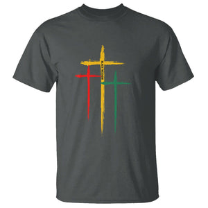 Cross Christian Juneteenth T Shirt African Black Freedom Day 1865 TS01 Dark Heather Printyourwear