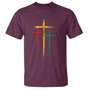 Cross Christian Juneteenth T Shirt African Black Freedom Day 1865 TS01 Maroon Printyourwear