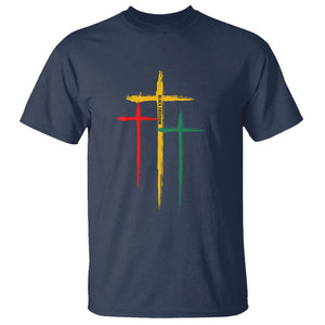 Cross Christian Juneteenth T Shirt African Black Freedom Day 1865 TS01 Navy Printyourwear