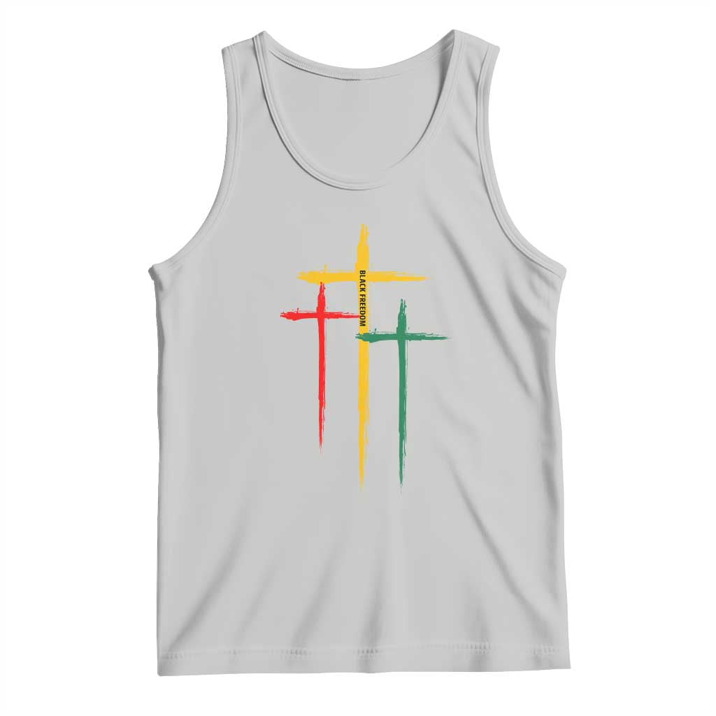 Christian Cross Juneteenth Tank Top African Black Freedom Day 1865 TS01 Ash Print Your Wear