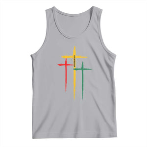 Christian Cross Juneteenth Tank Top African Black Freedom Day 1865 TS01 Athletic Heather Print Your Wear