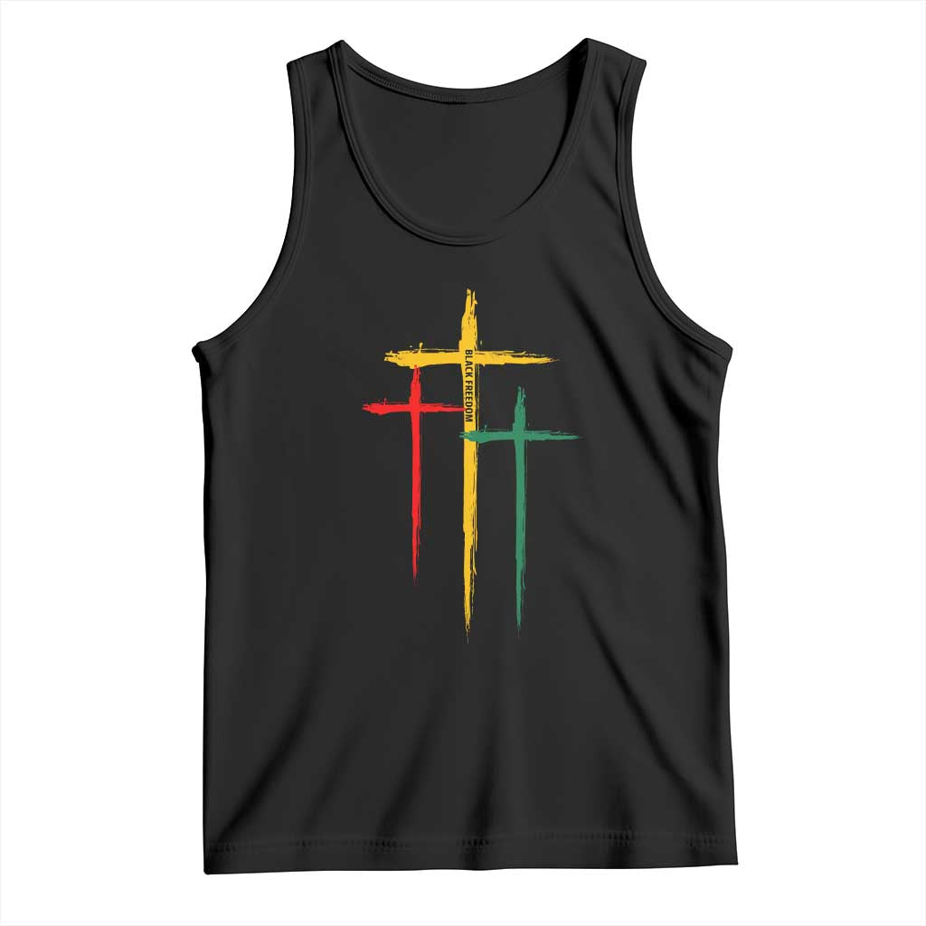 Christian Cross Juneteenth Tank Top African Black Freedom Day 1865 TS01 Black Print Your Wear