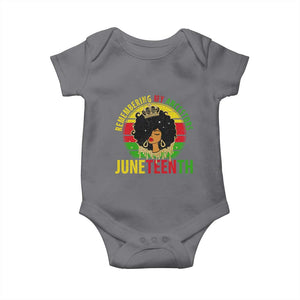Vintage Juneteenth Baby Onesie Remembering My Ancestors TS01 Charcoal Print Your Wear