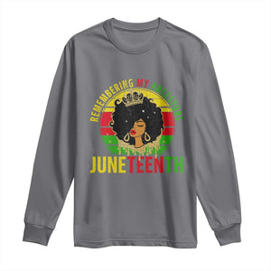 Vintage Juneteenth Long Sleeve Shirt Remembering My Ancestors TS01 Charcoal Print Your Wear