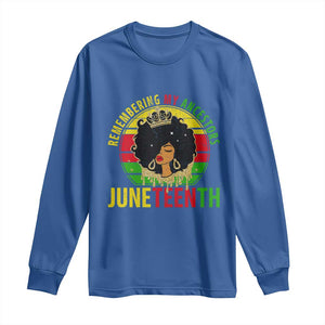 Vintage Juneteenth Long Sleeve Shirt Remembering My Ancestors TS01 Royal Blue Print Your Wear