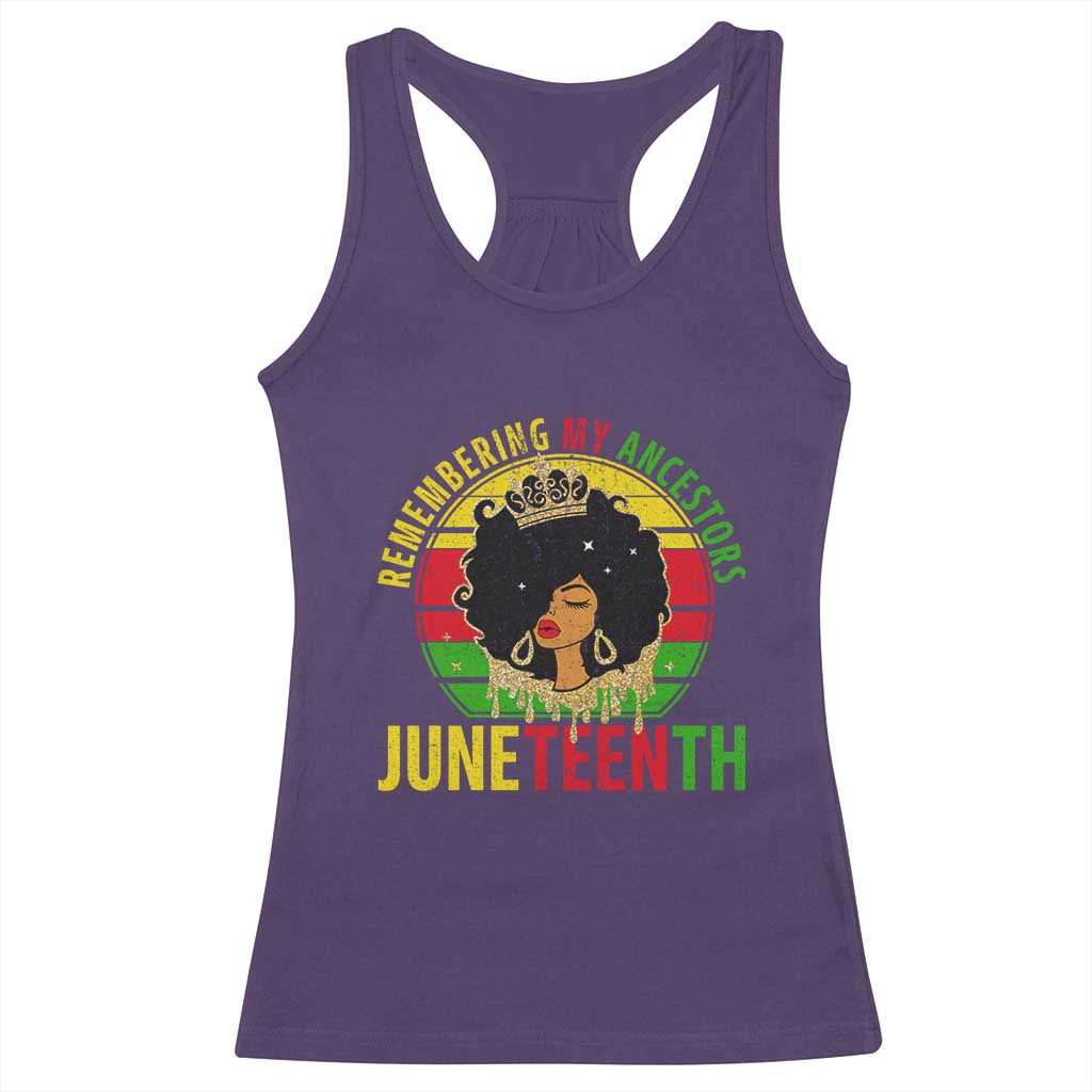Vintage Juneteenth Racerback Tank Top Remembering My Ancestors TS01 Purple Print Your Wear