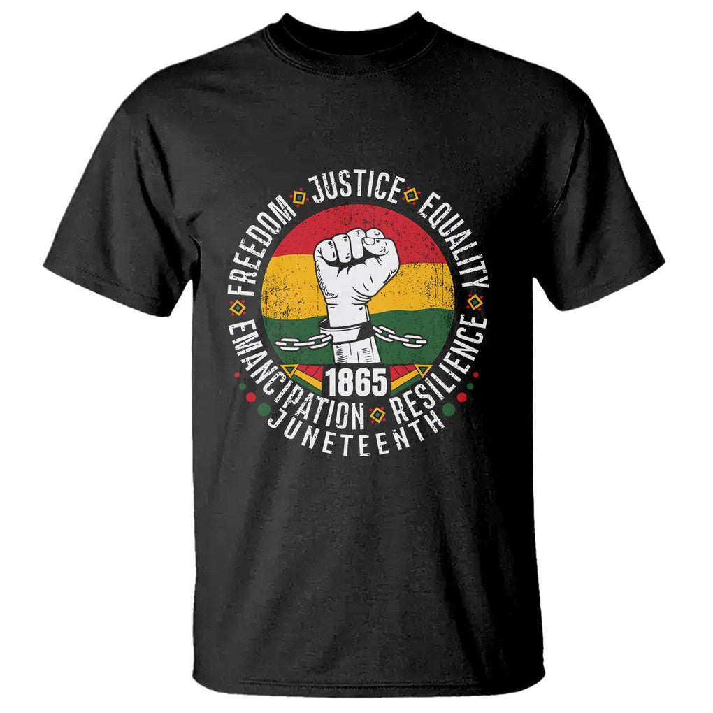 Juneteenth Fist T Shirt Freedom Justice Equality Emancipation Resilience TS01 Black Printyourwear