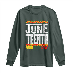 Juneteenth Freedom Day Long Sleeve Shirt Since 1865 Black History Month TS01 Dark Forest Green Print Your Wear