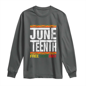 Juneteenth Freedom Day Long Sleeve Shirt Since 1865 Black History Month TS01 Dark Heather Print Your Wear