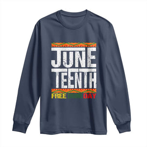 Juneteenth Freedom Day Long Sleeve Shirt Since 1865 Black History Month TS01 Navy Print Your Wear