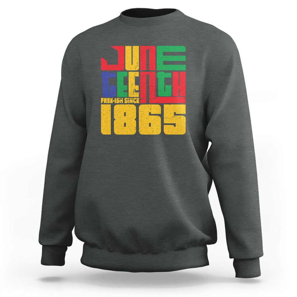 Vintage Free Ish Since 1865 Sweatshirt TS01 Dark Heather Printyourwear